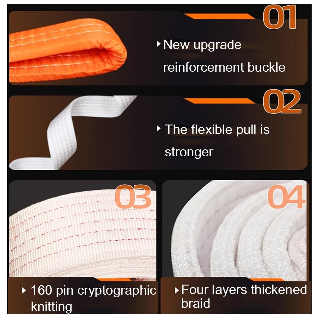 Flaches, Flexibles Hebeband für Industriekrane, weiches, weißes, verdicktes Hebeband, Industrieseil für Anhänger, 3 t – 6 m,3t-6M