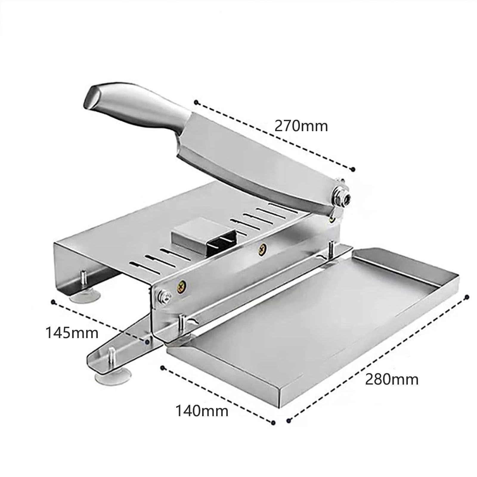 Vnook Fleischschneider, Edelstahl-Rippchenfleischschneider, manueller Knochenfleischschneider, Allesschneider, Geeignet für Küche, gefrorenes Fleisch, Gemüse, Knochen(M)