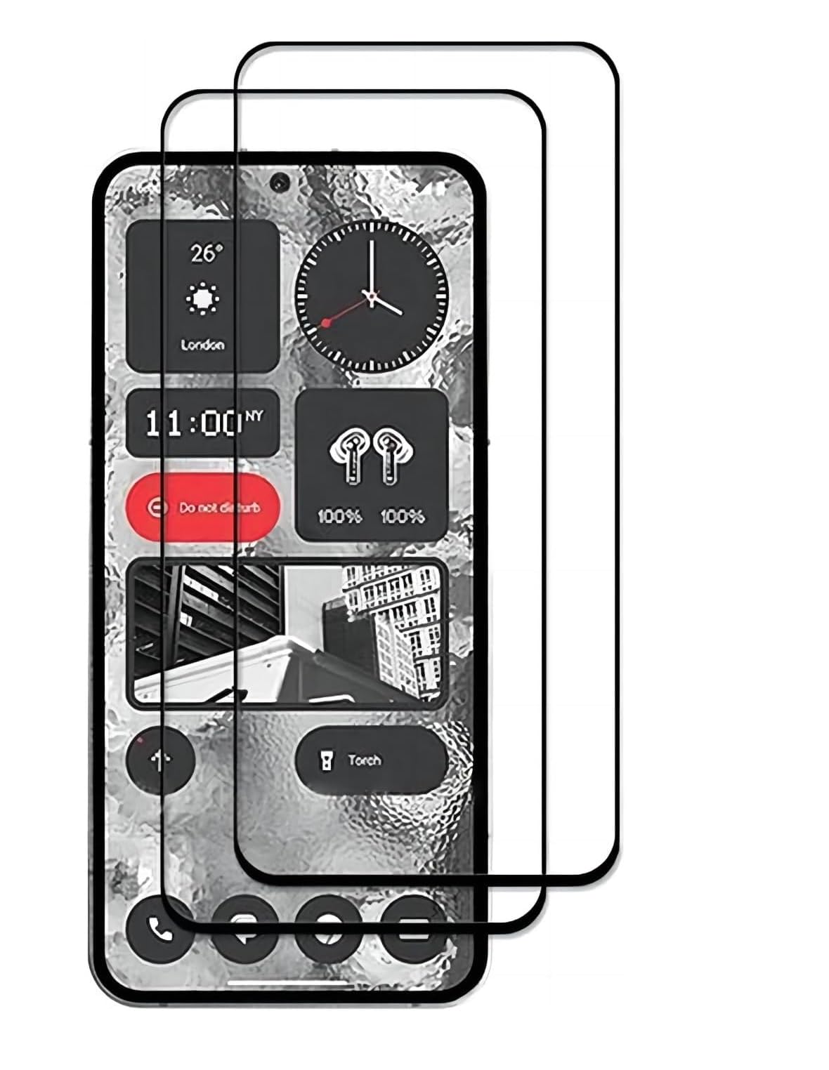 Muzz For Nothing Phone 2a Screen Protector, Tempered Glass [Full Adhesive][Full Coverage] [Bubble-Free] [Anti Scratch] HD Clear High Responsive for Nothing Phone (2a) Black (1)