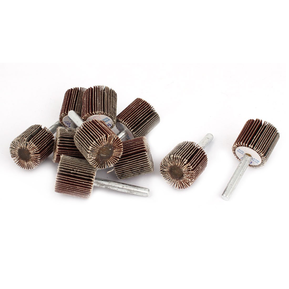 Aexit 10 Pieces Abrasives 180 Grit 25x25x6mm Metal Handle Grinding Polishing Flap Wheel Discs Model:82as95qo645