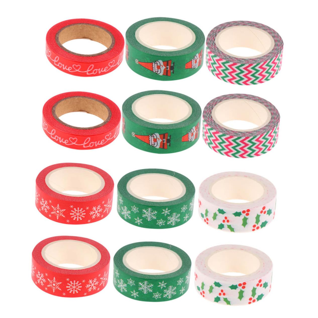 Housoutil 24 Rouleaux Ruban Washi Noël Adhésif Papier Décoratif Motifs Festifs pour Scrapbooking Cadeau DIY