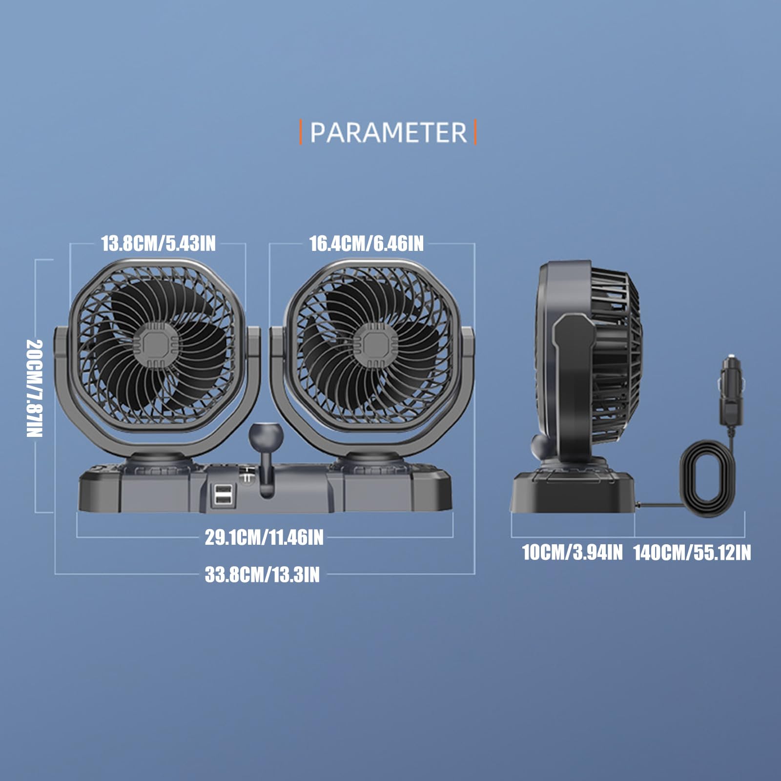 Generisch Ventilateur en ABS léger et peu encombrant avec double modèle USB