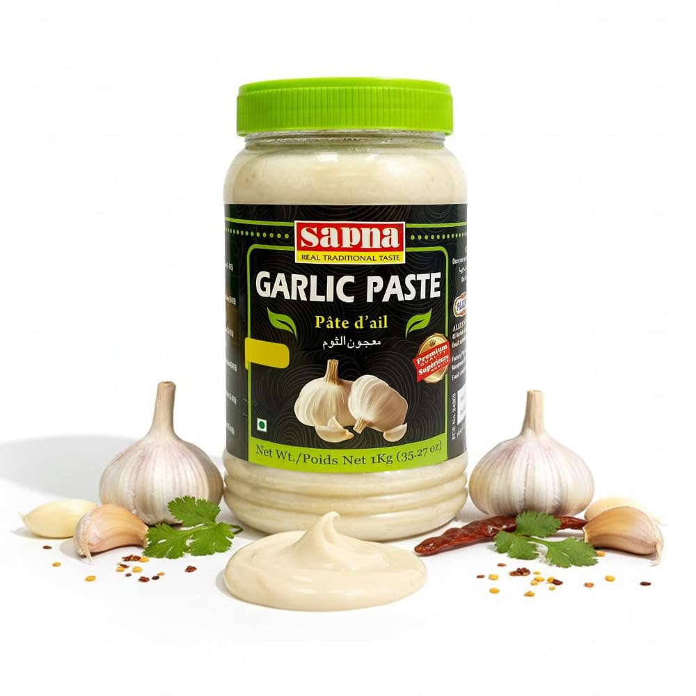 Sapna Garlic Paste 1kg Premium Quality - Authentic & Flavorful Cooking Essential | Convenient & Versatile for Culinary Use