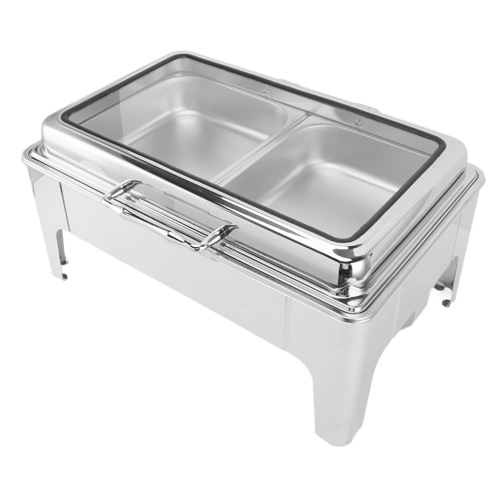 Stal Nierdzewna -chafet -Buffet Zestaw Serwerów, 9L Buffet Płyty otworają (2 przedziały)