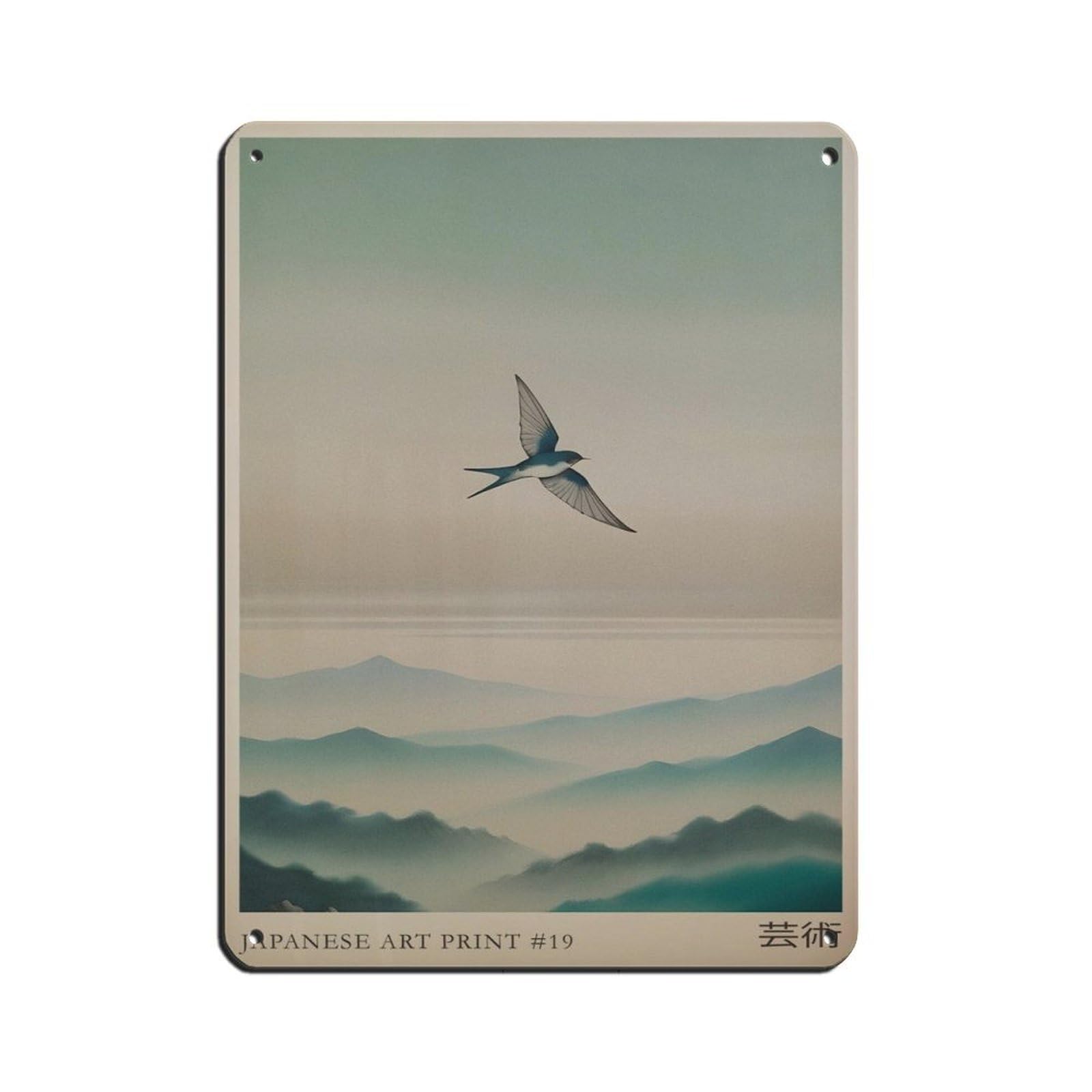 Japanese Swallow Art Tin Sign Vintage Metal Pub Club Cafe Bar Home Wall Art Decoration Poster Retro 12x16inch(30x40cm)