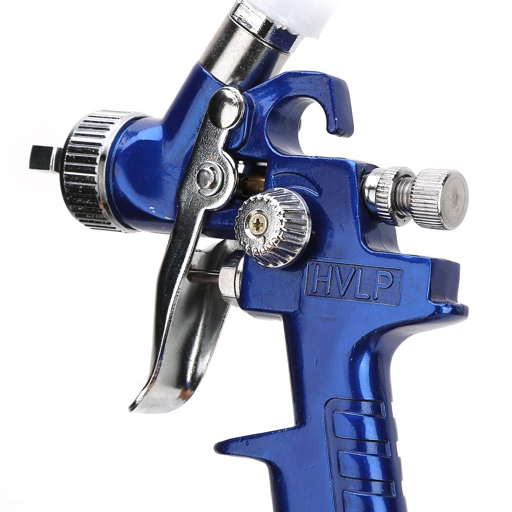 FTVOGUE Pistola de Pulverización de Alimentación por Gravedad Hvlp Tipo Pintura Pulverizadora Neumática Aerógrafo Kit de Herramientas de Pintura con 125 Ml Taza(1.0 mm)