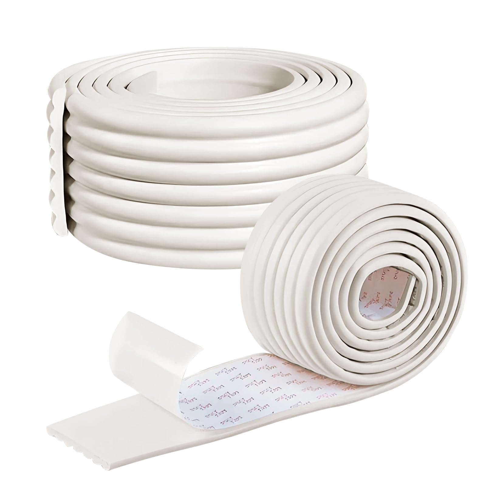2 Stück Kantenschutz Schaumstoff, Kantenschutz Selbstklebend Sicherungspuffer 8 cm Breit, 5 m und 2 m Lang für Tisch und Möbel Kanten (weiß)