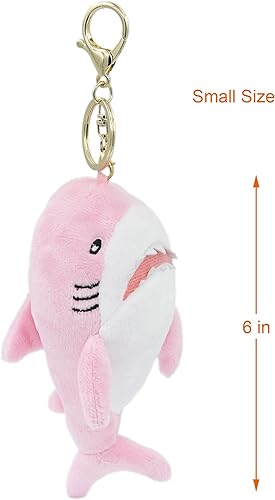 Miniatura 3 de Llavero de peluche de tiburón para niños, mochila de peluche de tiburón de 6 pulgadas, regalo para niñas y niños