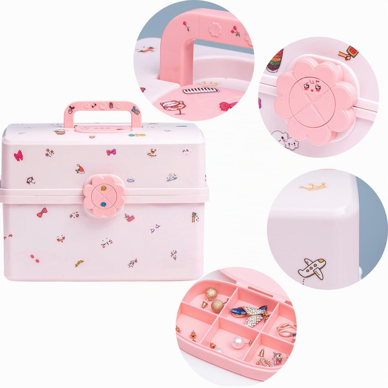 Organisateur d'Accessoires Pour Cheveux, Accessoires Cheveux Pour Filles Étui, Boîte à Bijoux Pour Bandeaux De Cheveux, Organiseur Pour Chouchous à Cheveux pour Accessoires De Cheveux, Maquillage