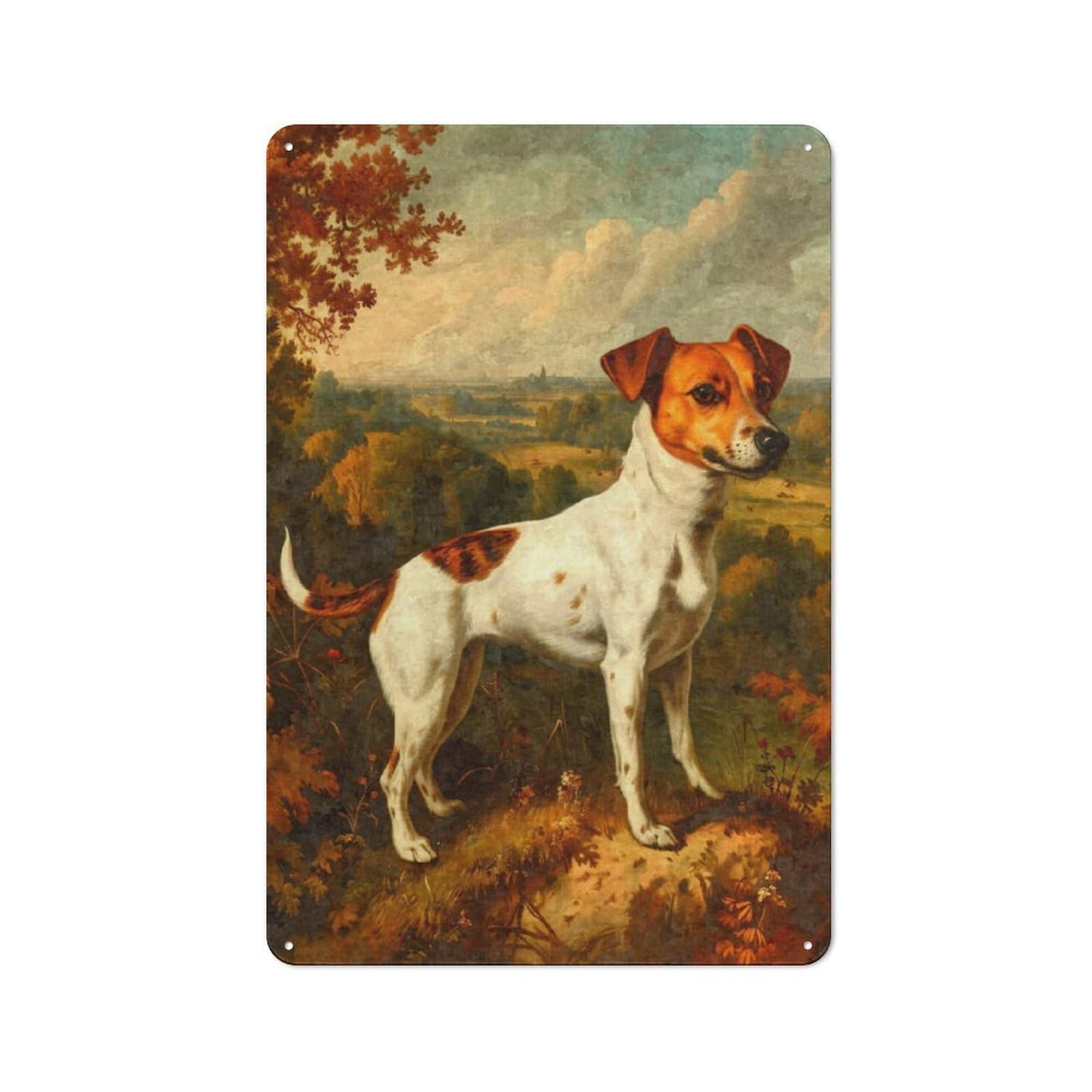 Junmoney Retro Jack Russell Terrier Retro Metal Plaque 30X20cm For Garage Or Workshop, Housewarming Wall Decor For People Furnishing Garage And Workshop