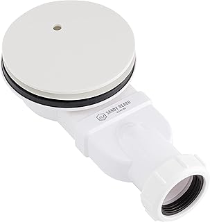 Sandy Beach Slimline White Shower Tray Waste Shower Tray, Shower Drain, 90mm Shower Waste Trap Design, Shower Waste Trap Solution - Fits for All Standard UK Shower Trays (90mm Diameter x 48mm Depth)