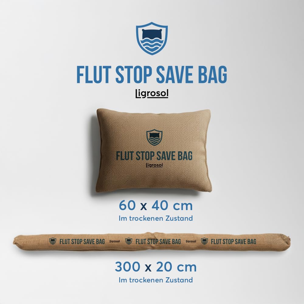 Flut Stop Save Bag Wasserabsorbierende Säcke gegen Hochwasser Sandsack Ersatz 60 x 40 cm 300 x 20 cm