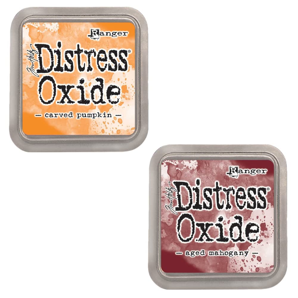 Kit di 12 inchiostri per fusione di pigmenti e tintura con tampone in feltro | finitura effetto opaco | Distress Oxide de Ranger - progettati da Tim Holtz | Kit numero 3 | Dimensioni circa 7,6 x 7,6