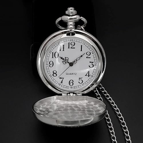 Miniatura 7 de VIGOROSO Cuarzo Hermoso Peony Bird Esmalte Pintura Steampunk Relojes de bolsillo de plata en caja