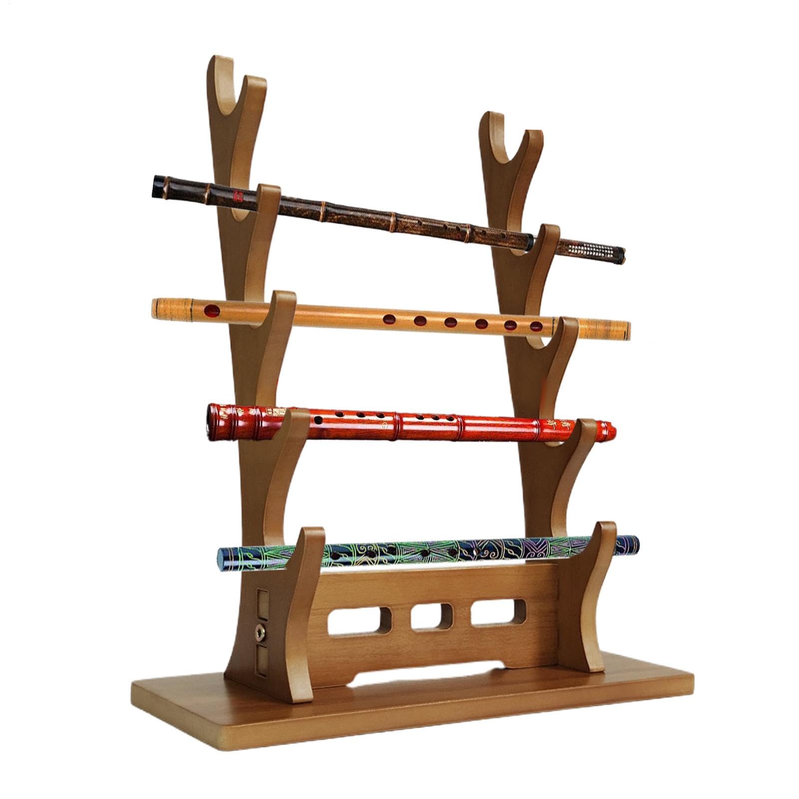 Wooden Flute Rack,Swo-rd Wall Mount, 5-Tier Scabbard Display Holder, wo-rd Stand Display Holder, Multi-Tier Stand For Collecting Flutes And Scabbards