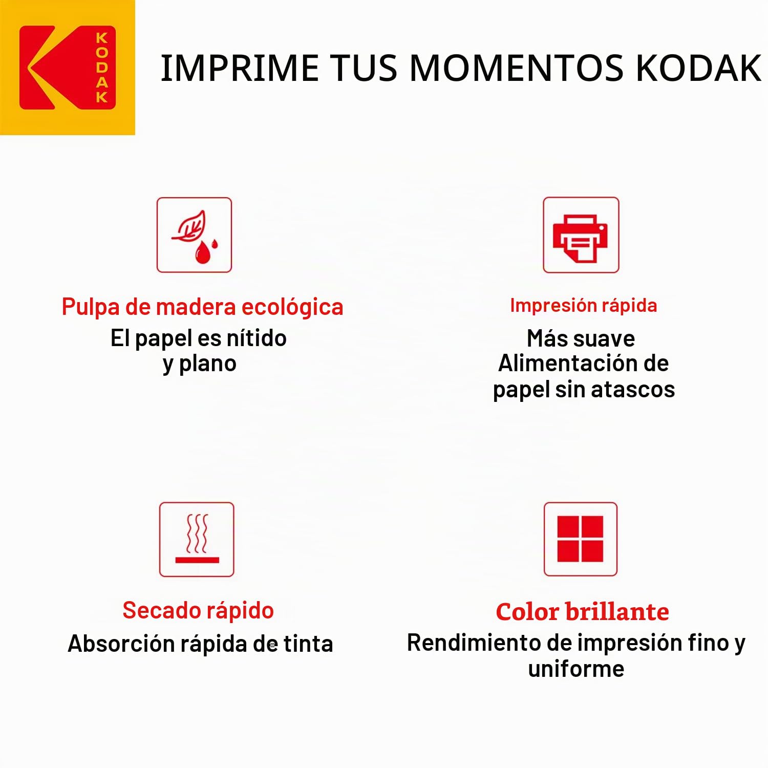Kodak Papel fotográfico mate, 180 g/m2, DIN A4, 210 mmx297 mm, 50 hojas para impresora de inyección de tinta, papel fotográfico, tarjetas fotográficas, instantáneas, resistentes al agua, color blanco