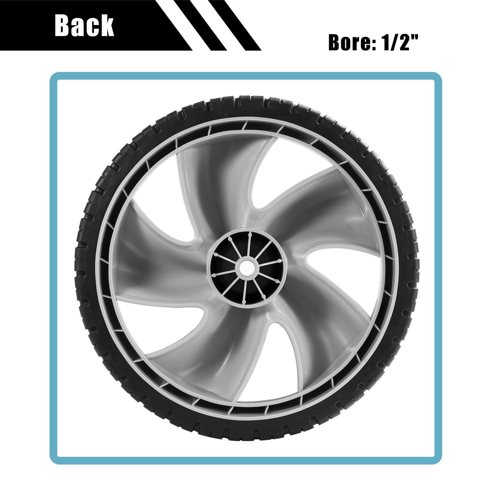 Ruedas traseras de 12 x 1.75 pulgadas para cortacésped Craftsman Arnold 490-324-0002, neumáticos de plástico de 12 pulgadas compatibles con cortacéspedes Poulan, Brute, Hon da, Hu sqvarna,