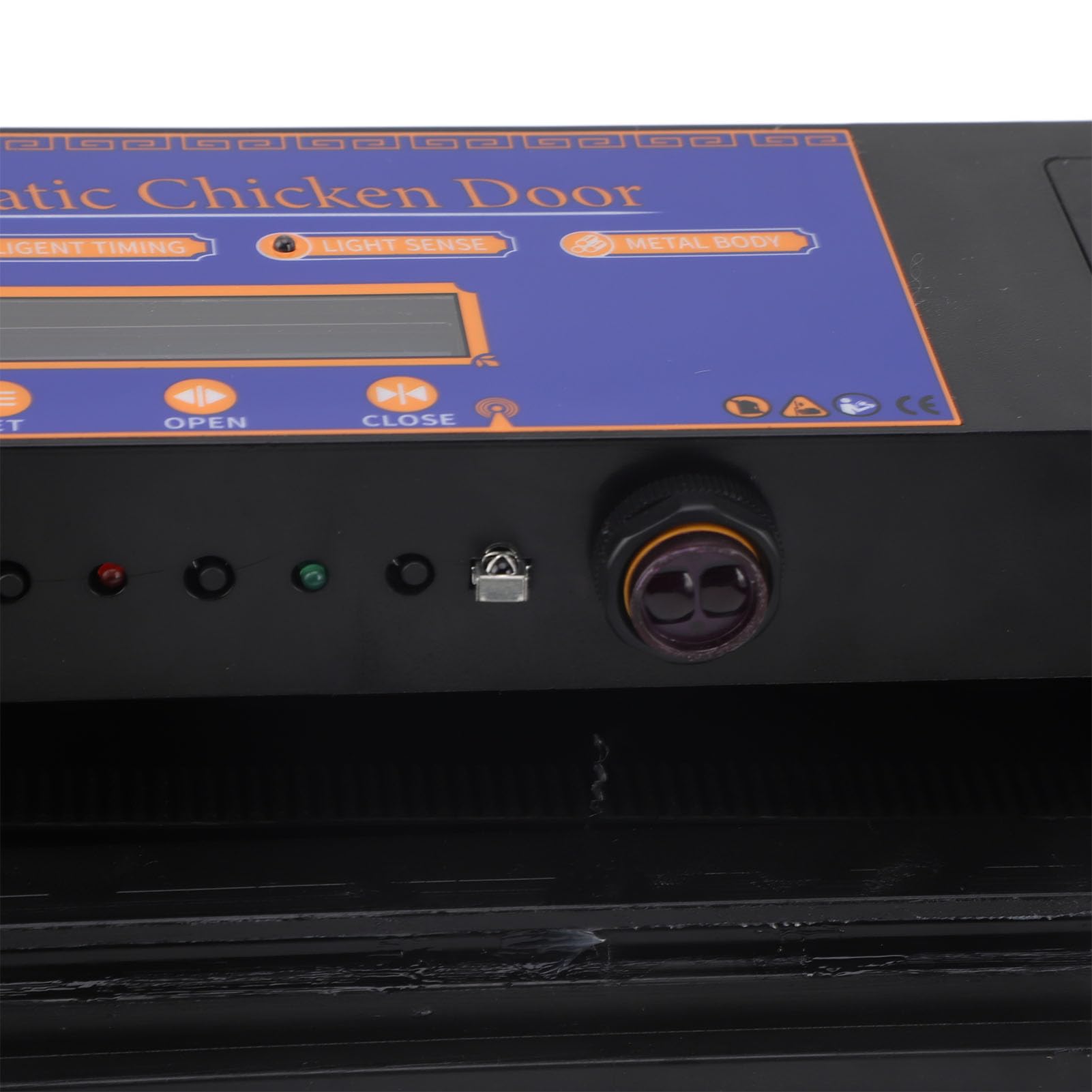Porta Automatica per pollaio, sensore di Luce per Porta Automatica per pollaio, Doppia Porta, apriporta Anti pizzicamento, con Timer, Schermo LCD, avviso di Batteria scarica (Nero)