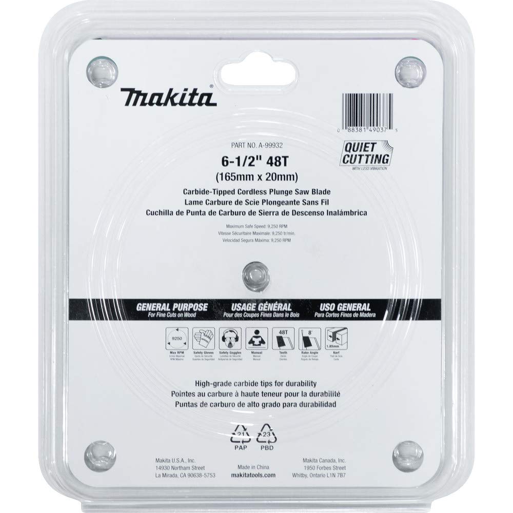Makita B-56764 Hoja de sierra circular Specialized TCT 165x20mm 48T Madera