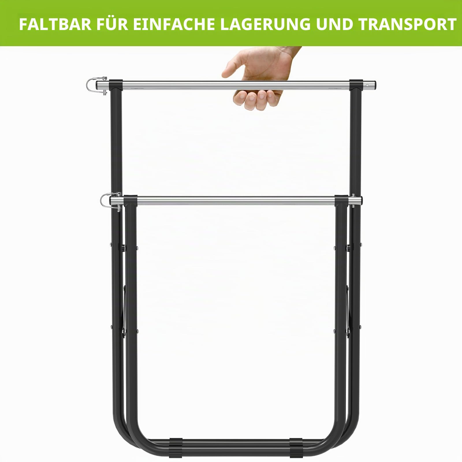 Insaga Kabelrollenhalter, Robuster Kabelcaddy Drahtspulenspender Stahl Kabelrollen Halterung mit Stange de 15mm Durchmesser und 59cm Doppelspinner, Tragbar und Zusammenklappbar, bis zu 45kg