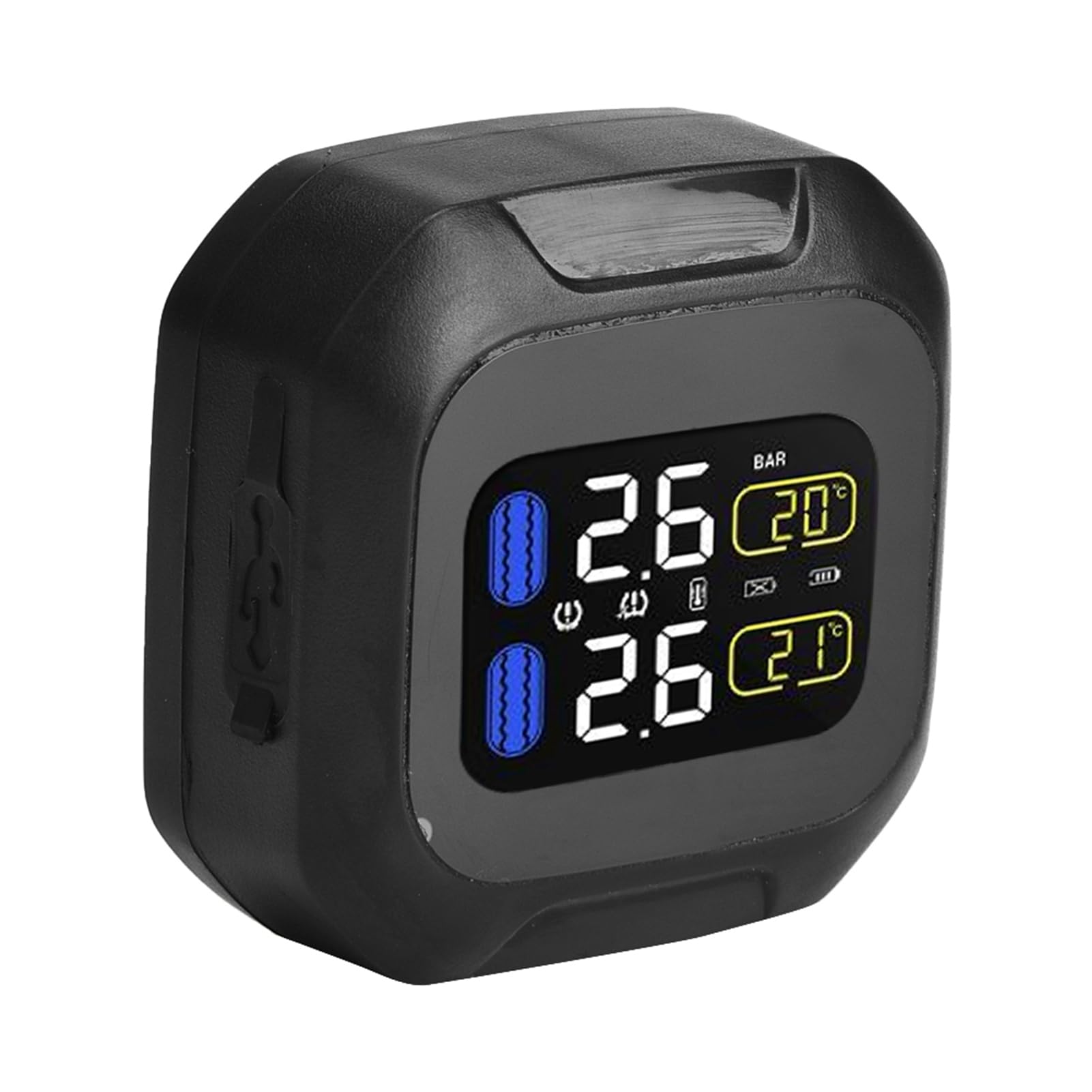 Sensore Tpms per Moto, di Monitoraggio della Pressione dei Pneumatici Wireless per Moto con 2 Sensori Esterni, Monitoraggio Accurato in Tempo Reale, Prolunga la Durata dei