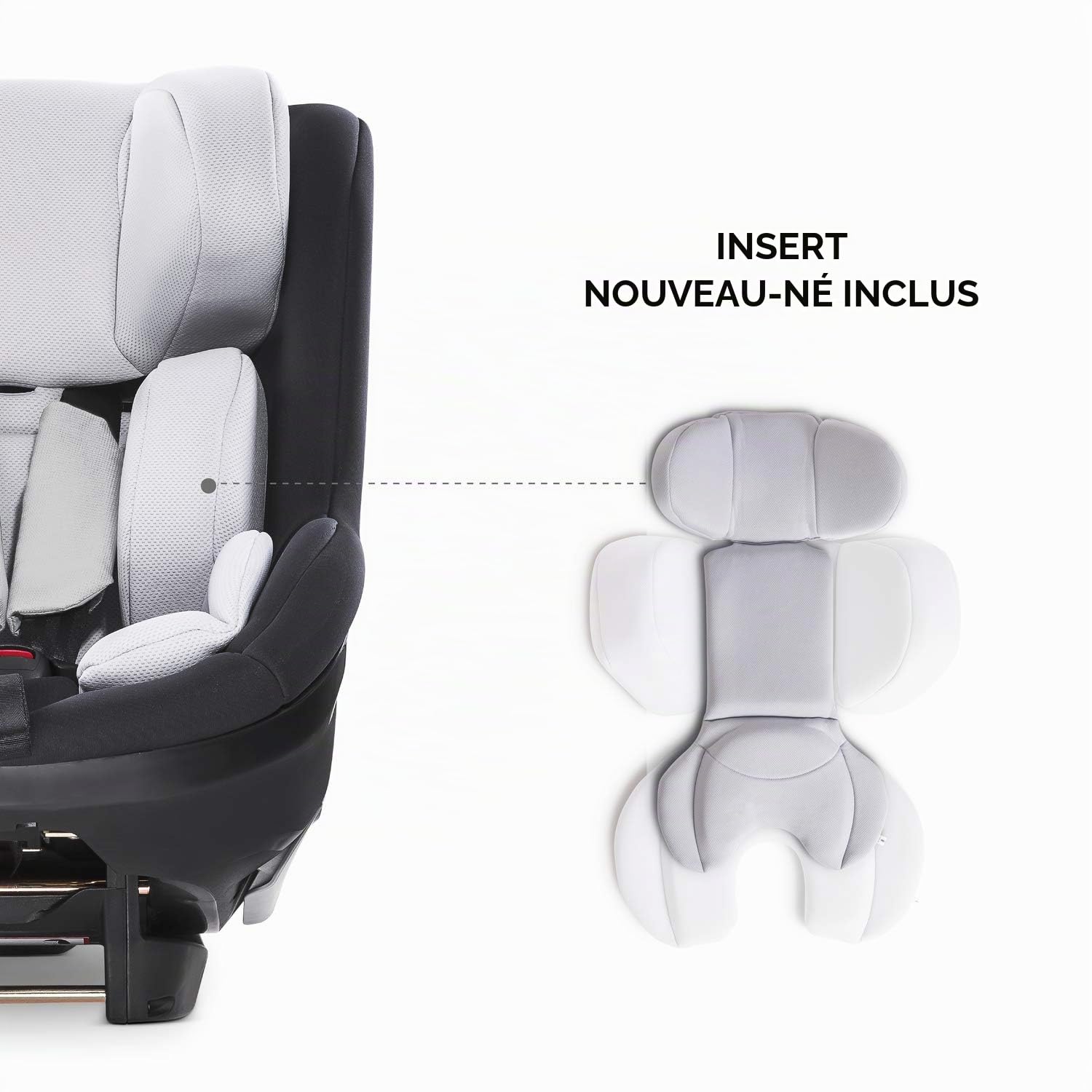 hauck Siège Auto i-Size iPro Kids, Rotatif et Évolutif, de la Naissance jusqu'à 105 cm (0 - 18 kg), ECE R129, Repose-Tête Réglable, Compatible avec Base ISOFIX (non Incluse), Gris