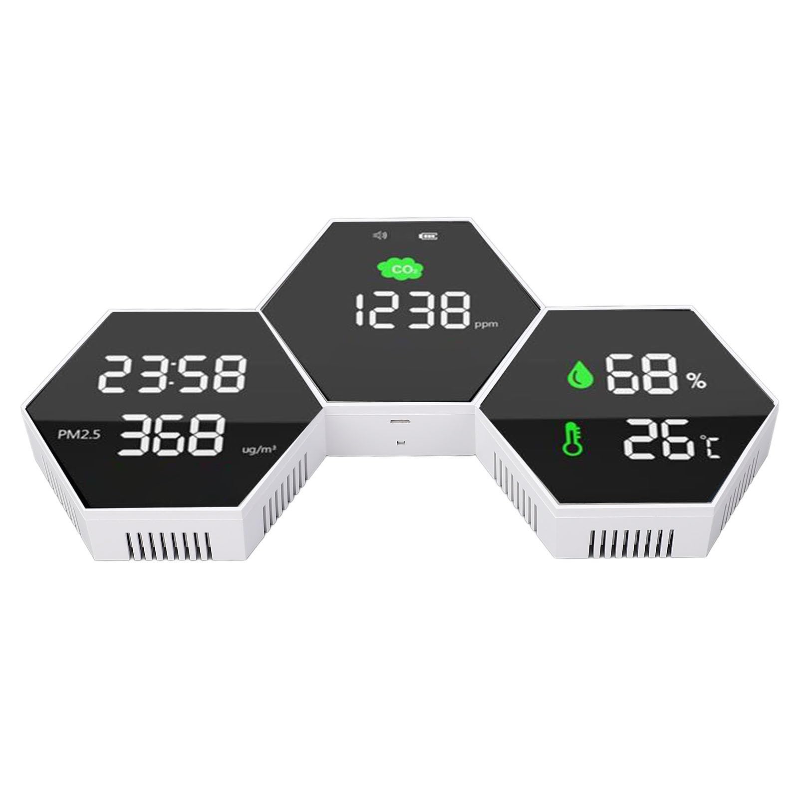 Monitor qualità aria Interno, Rilevatore CO2 PM2.5 Temperatura Umidità