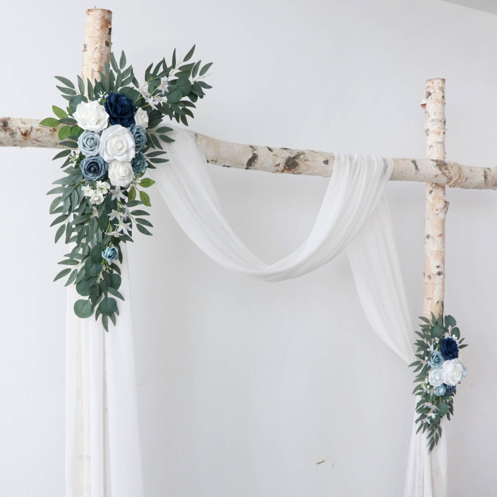 2 Pezzi Decorazione Floreale per Arco con Composizione di Seta E Foglie Artificiali per Cerimonia all Aperto per Tavolo E Ornamento per Giardino