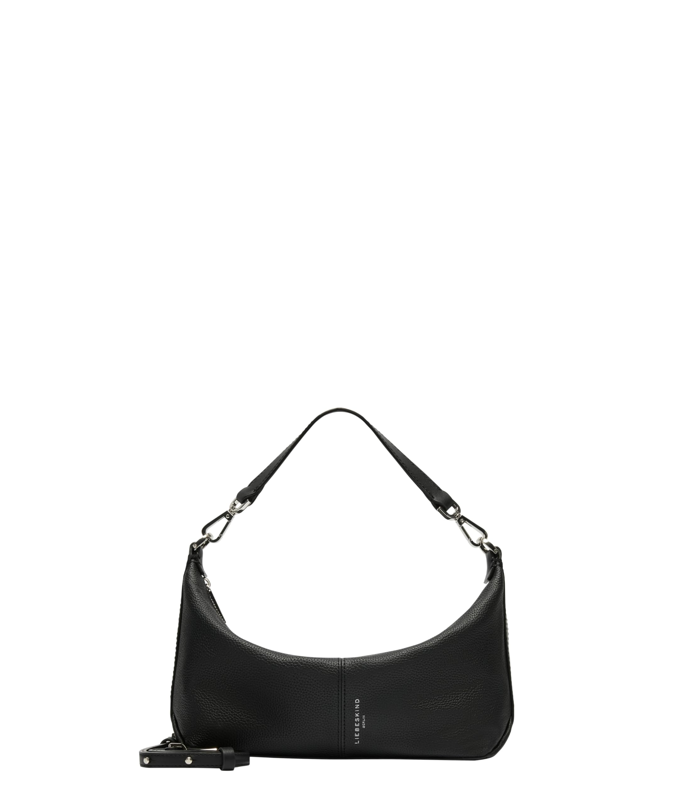 LIEBESKIND BERLIN Leather shoulder bag Paris 4 Small Pebble Hobo Black