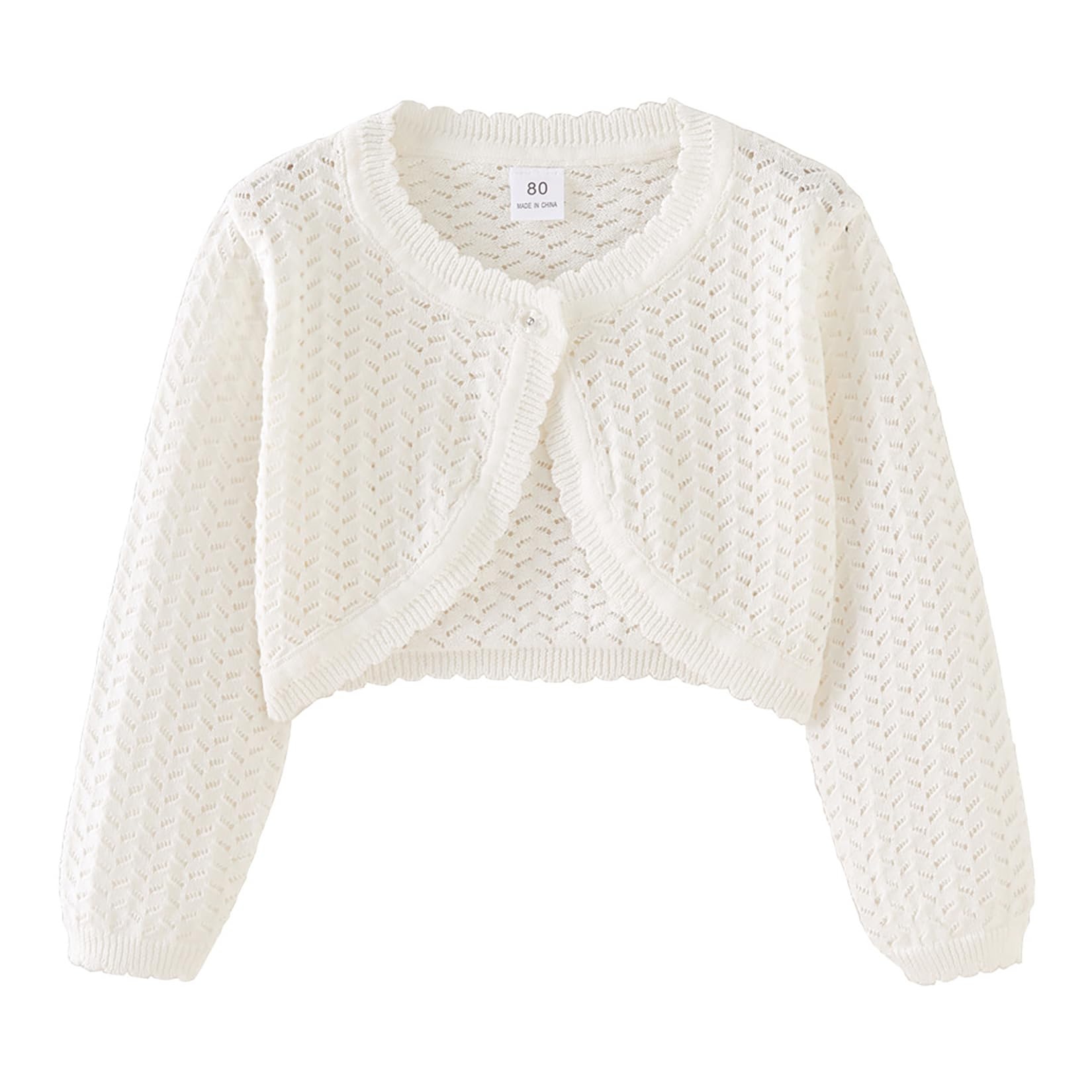 Mud Kingdom Bolero da bambina con occhielli, girocollo, con un bottone, in cotone