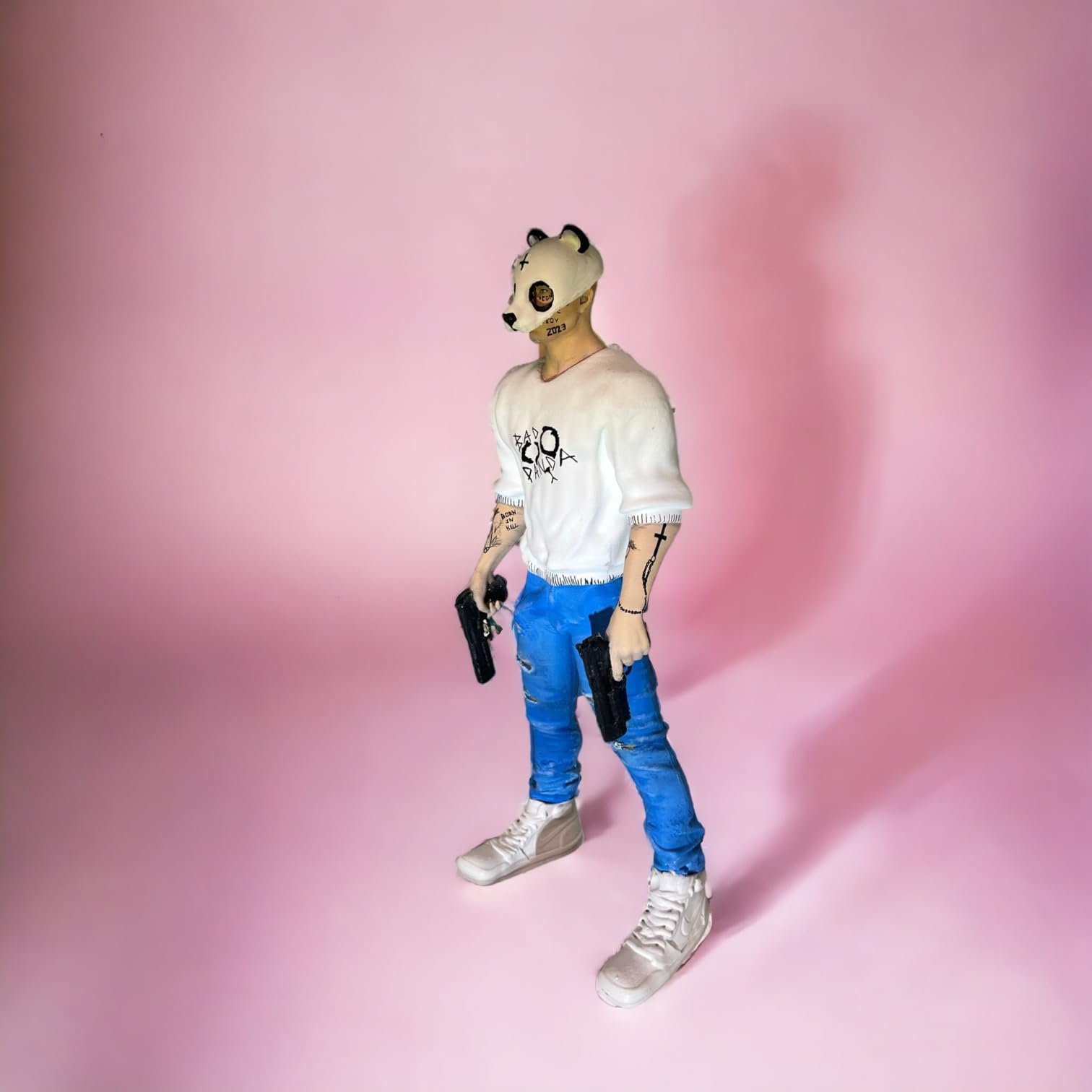 Panda Mauvais sculpture 3D personnalisée figurine art moderne