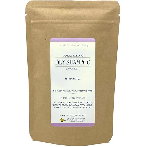 Miniatura 8 de Yellow Bird - Champú en polvo seco totalmente natural, sin aerosol, sin talco, en polvo voluminizador para cabello claro y oscuro.