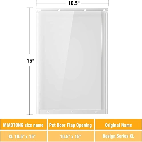 Miniatura 8 de Paquete de 2 solapas de repuesto para puerta de perro de 9 34 x 17 pulgadas, para perros de hasta 65 libras, solapa de repuesto para puerta de