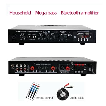Bluetooth 5.1 Stereo Amplifier Receiver 6 Channel Home Theater Stereo System Component Amplifier Multipurpose