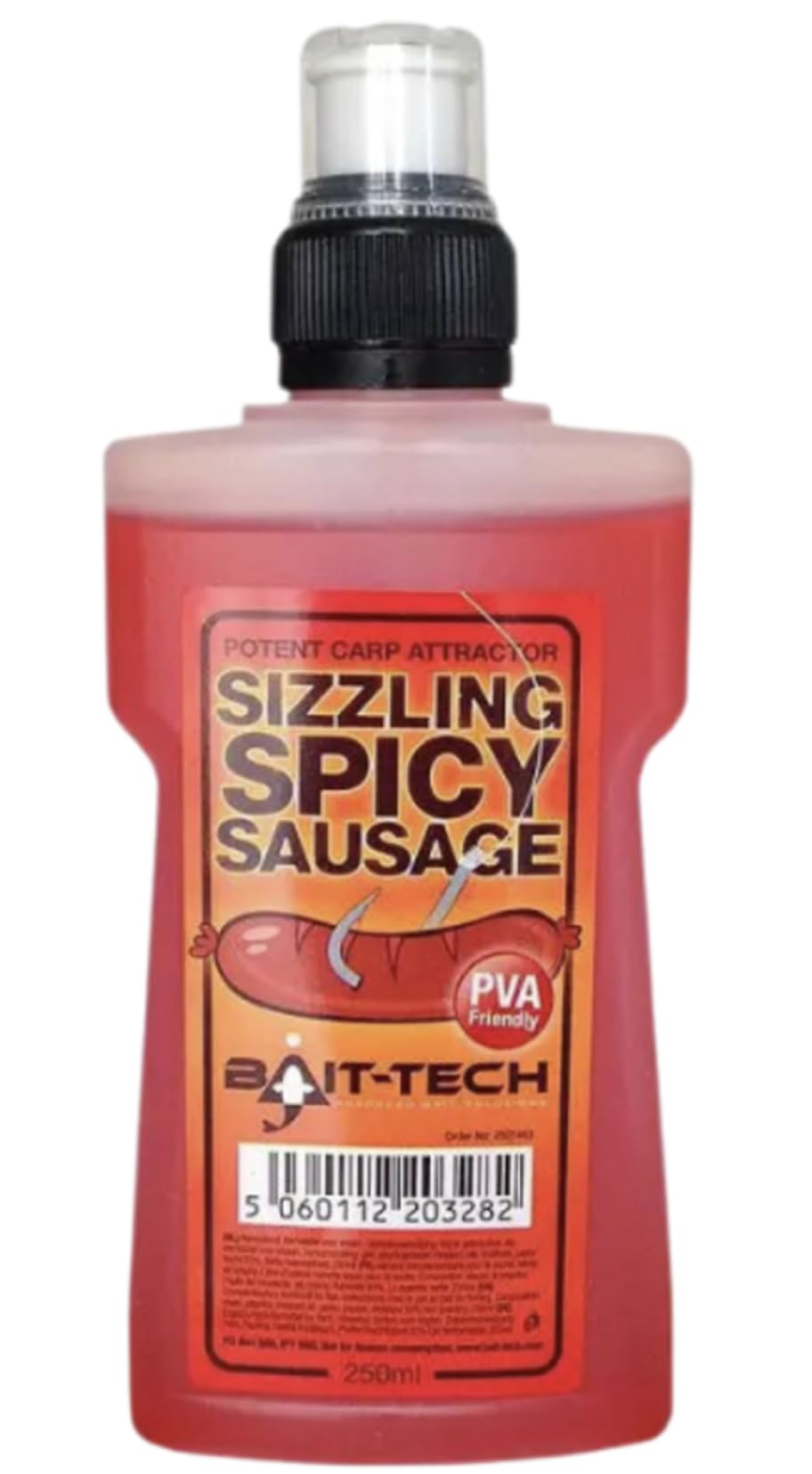 Liquid Sizzling Sausage Glug 250ml by Bait-Tech Fishing Bait Angling