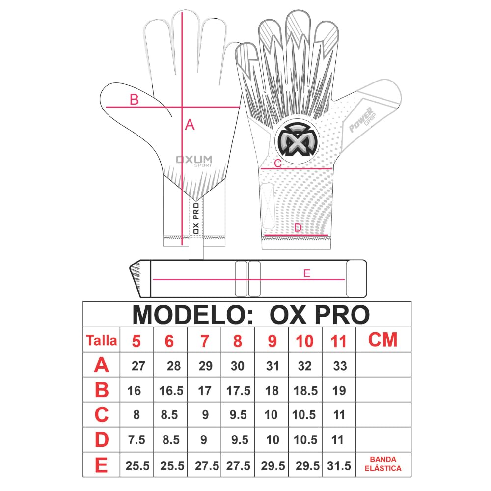 OXUM Guantes de Portero OX Pro para Adultos – Guantes de fútbol de Alto Rendimiento con tecnología Avanzada, Resistentes, con un Agarre Superior y Gran Comodidad.