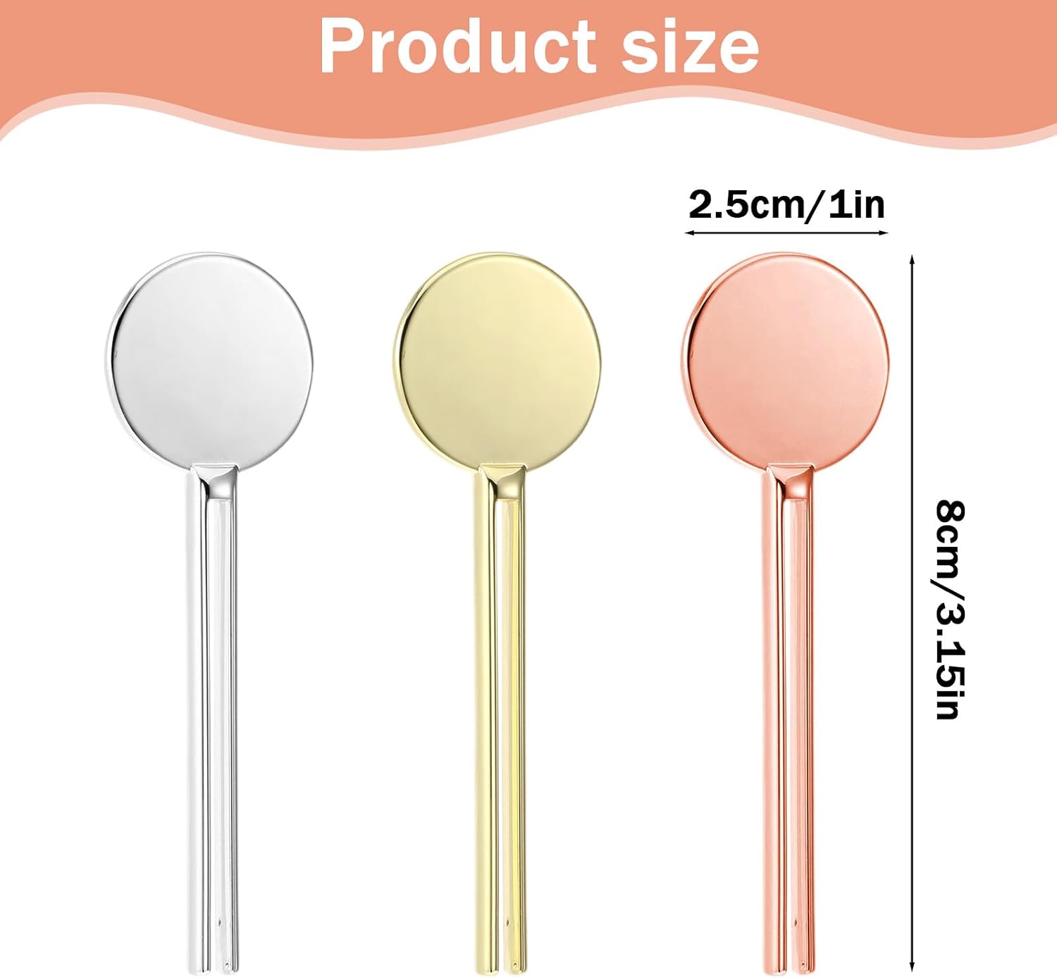 3Pcs Stainless Steel Toothpaste Tube Squeezer, Round Toothpaste Squeezers, Metal Tube Squeezer Keys, Tubes Roller Dispensers for Toothpastes, Ointment & Cosmetic Tubes(Silver Gold Pink)