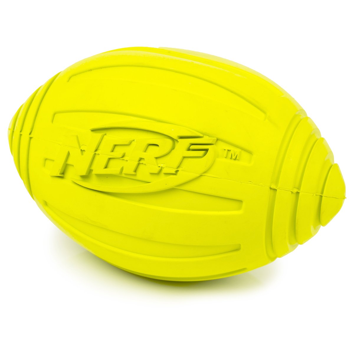 Ridged Squeaker Football, 7-Inch, Yellow