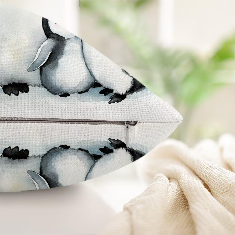 Kissenbezug 60 x 60 cm Tiere Kissen Pinguine,Sofakissen Wasserfest Leinen Kopfkissenbezug Dekorative Kissenbezüge (2er Set),Kissenhülle mit ReißVerschluss Deko Kissen für Couch Balkon Wohnzimmer q317