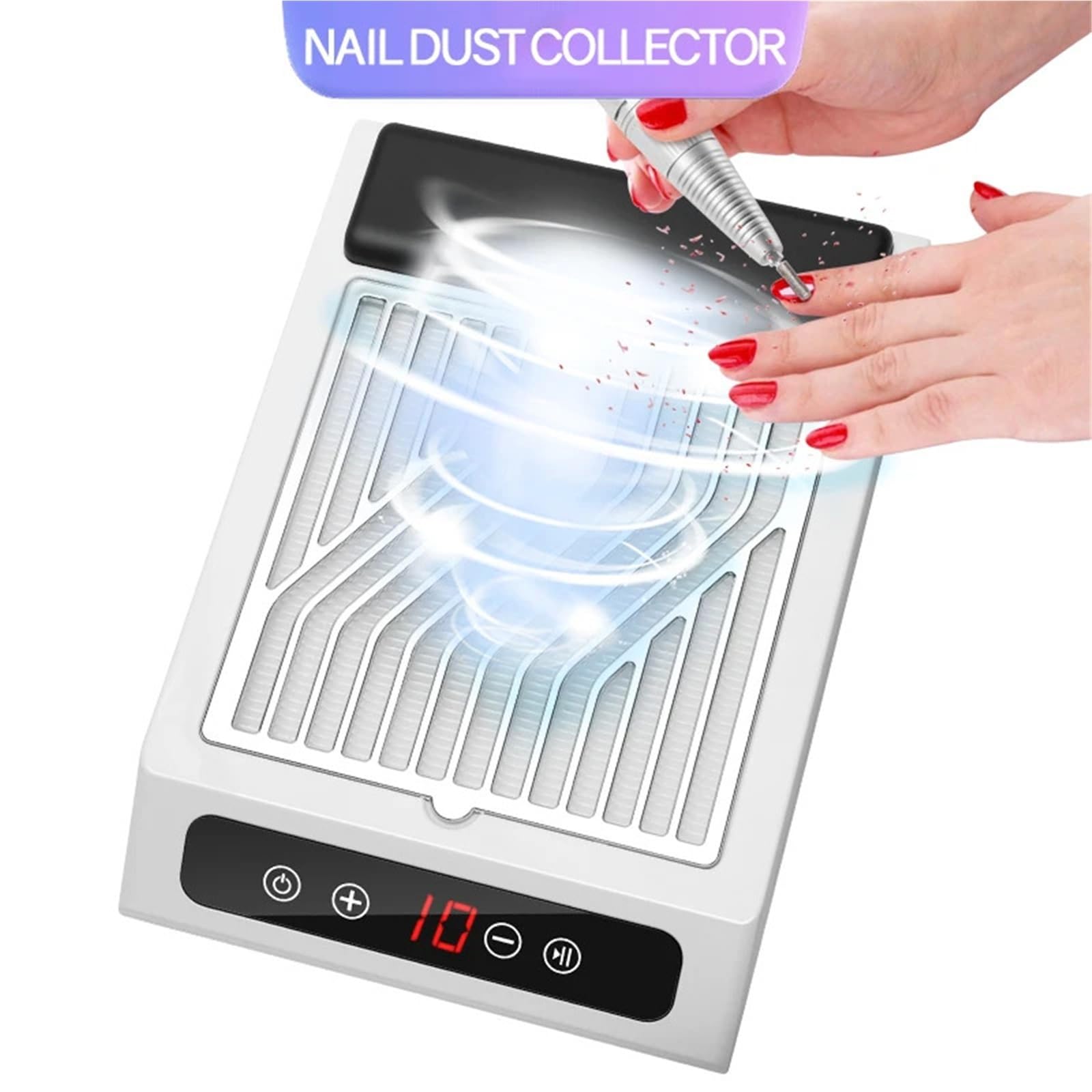 Odkurzacz do Paznokci, Akumulatorowy, wydajny odkurzacz do paznokci, do manicure, cichy, z wentylatorem do paznokci, wyposażenie salonu
