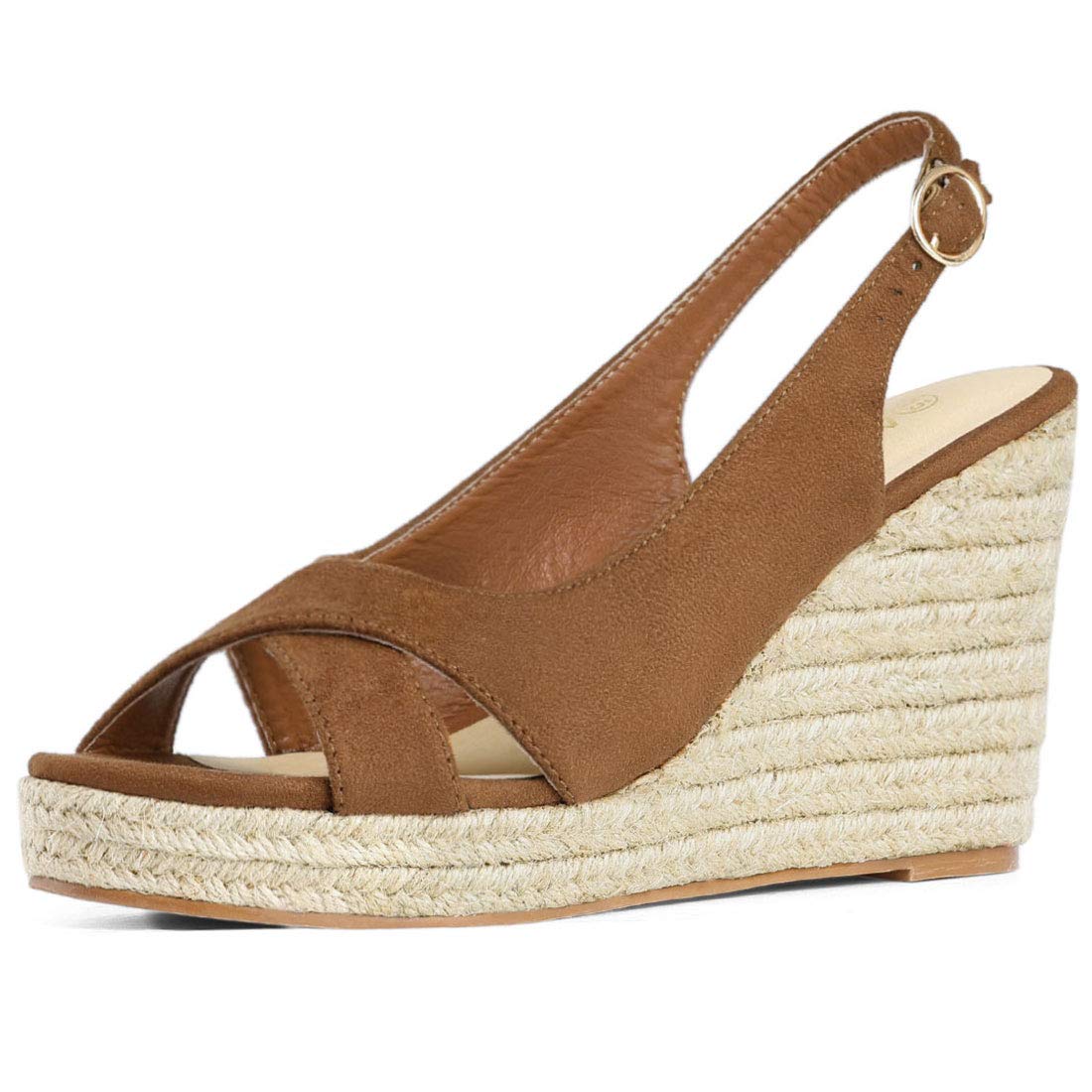 Women's Slingback Espadrille Platform Wedges Heel Sandals