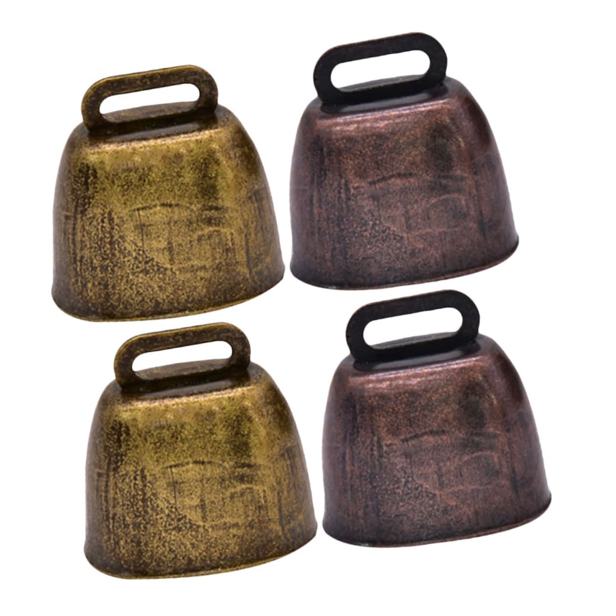 CIYODO 4Pcs Metal Cow Bells for Cattle Sheep Pets Durable Lost Accessories for Farm Use Craft Projects Loud Calling Sound