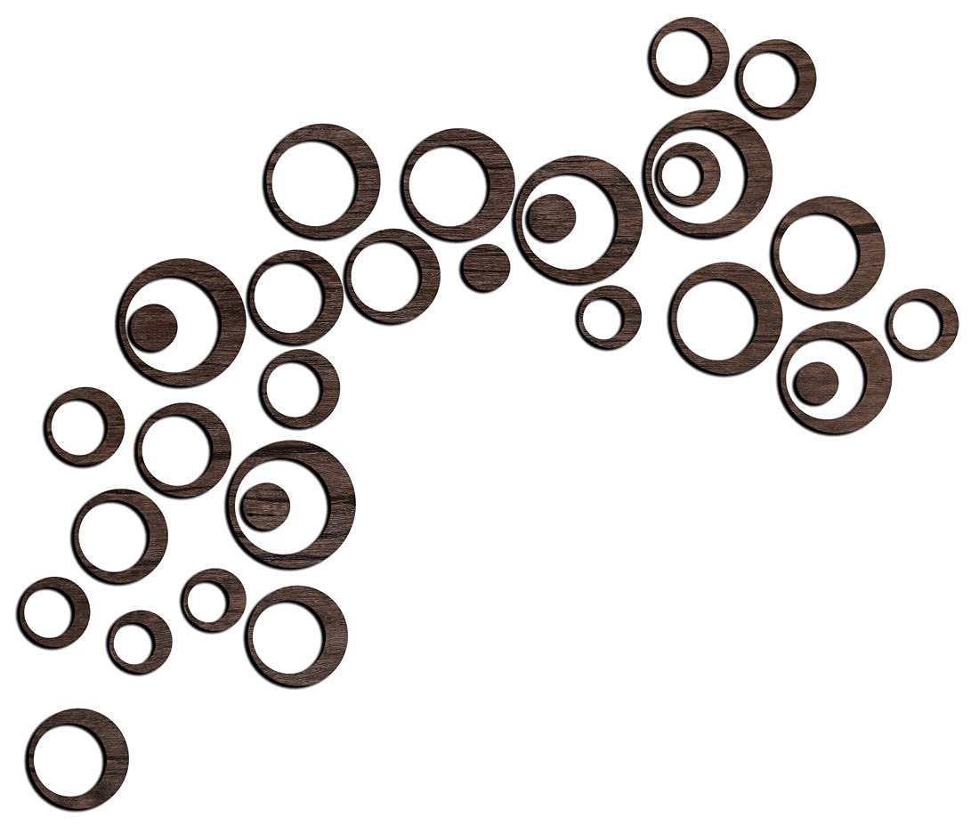 Bikri Kendra - Ring Wooden Plaque Sign Wall Stickers Wall Hanging Brown 01 (Pack of 18) (B08DP5DPM9) Amazon Price History, Amazon Price Tracker