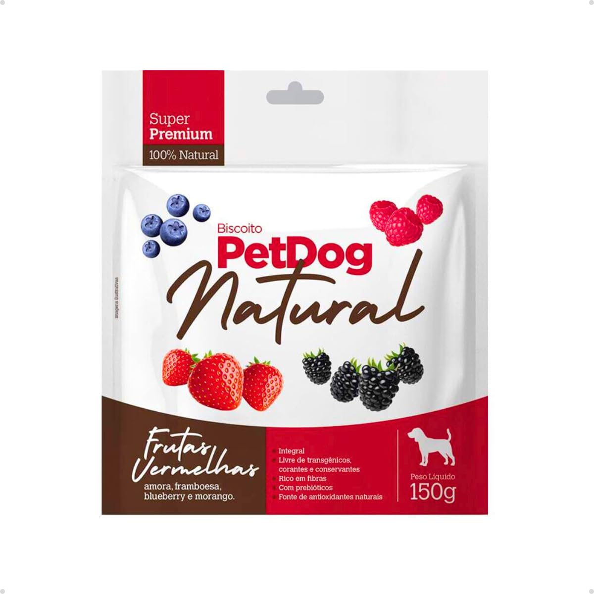 Biscoito Natural para Cães Super Premium PetDog Frutas Vermelhas - 150 g