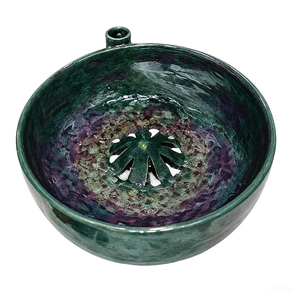 Cuenco de lavado de frutas autogiratorio, material de piedra para bayas delicadas, colador de drenaje rápido y plato para servir, diseño apilable que ahorra espacio