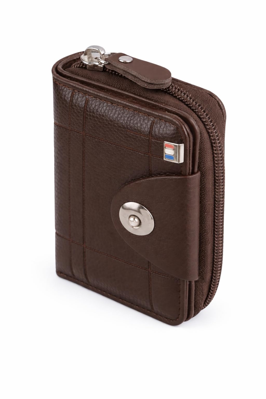 Leather Card Wallet,11 Card Slot 2025 Organ Style,Magnetic Buckle,Large Capacity PU Leather Card Wallet for Men and Women,Card Holder Case (Brown)