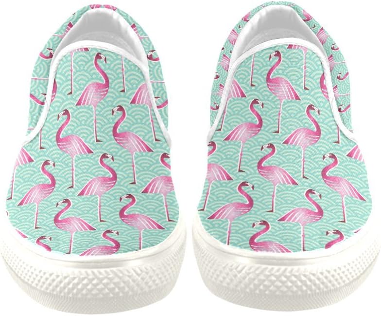 Canvas Shoes D-Story Custom Sneaker Pink Flamingo Women Unusual Slip-on (Model 019)