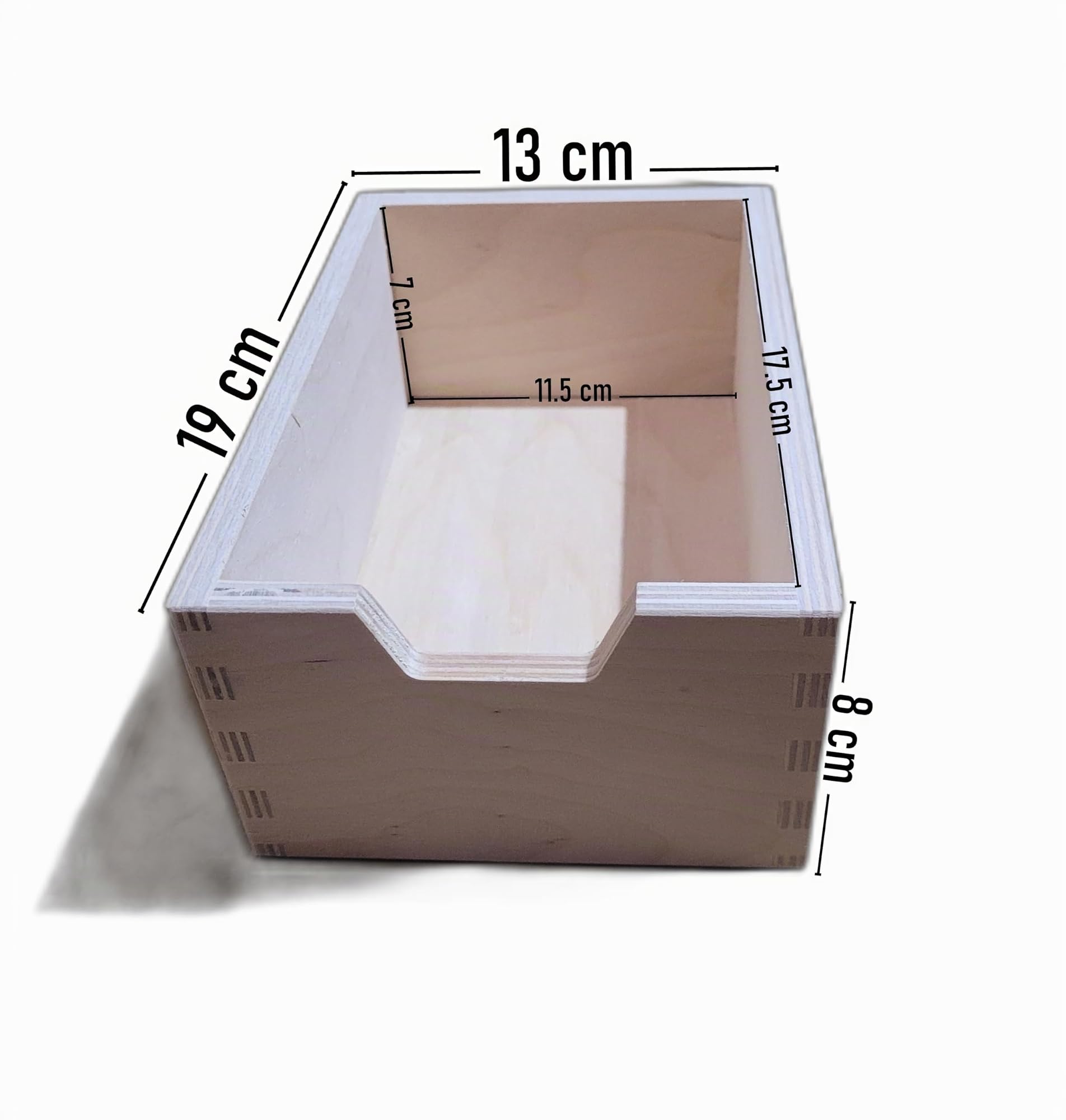 Wooden World Aufbewahrungsbox aus schlichtem Holz mit 6 Schubladen 42 cm x 28 cm x 20 cm