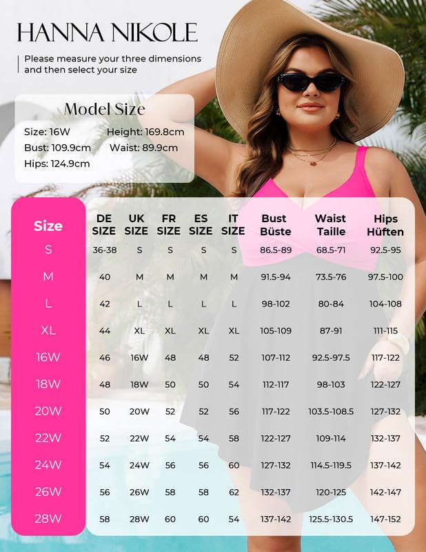 Hanna Nikole Strój kąpielowy dla kobiet plus size brzuch push-up jednoczęściowy strój kąpielowy krzyżowa sukienka plażowa strój kąpielowy z szortami kąpielowymi miękki strój kąpielowy