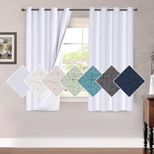 HVERSAILTEX - Cortinas opacas con aspecto de lino y 100 oscurecimiento para dormitorio o sala con ojales antioxidantes 2 paneles